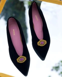 Bijou Rose Vegan Eco Suede Ballerinas | Black -Women Clothing Store momoc pre order bijou rose 28991307153521