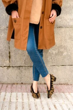 Feline Vegan Embroidered Midi-Heel | Black & Gold -Women Clothing Store momoc pre order felin noir midi 28990120198257