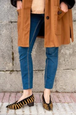 Feline Vegan Embroidered Midi-Heel | Black & Gold -Women Clothing Store momoc pre order felin noir midi 28990120296561