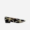Jealous Vintage Vegan Eco Suede Ballerinas | Black & Gold -Women Clothing Store momoc uk4 eu37 us6 jealous vintage vegan eco suede ballerinas black gold 30543489728625