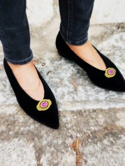 Bijou Rose Vegan Eco Suede Ballerinas | Black