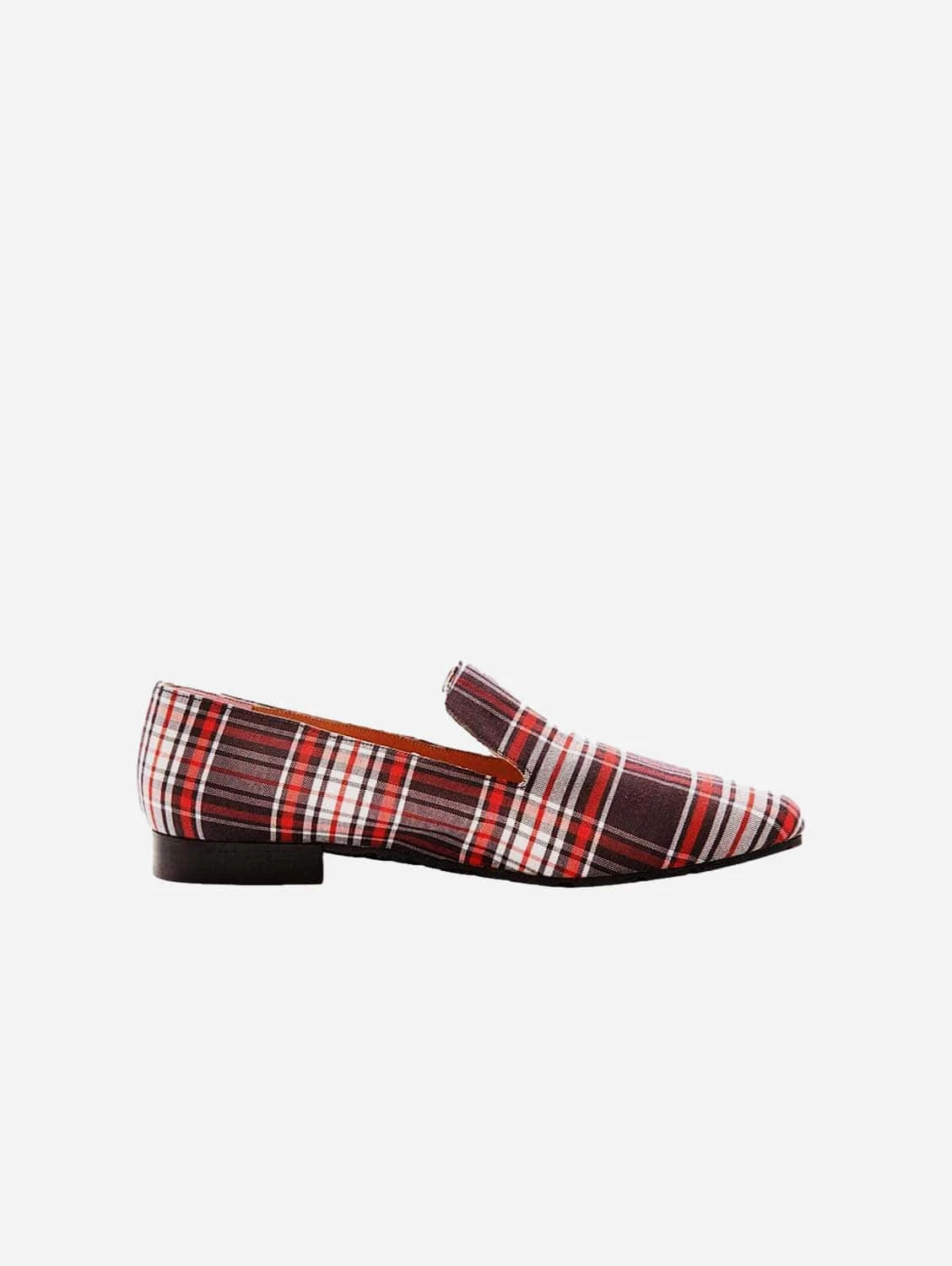 Mantelata Vegan Recycled Check Loafers | Red 3 Mantelata Vegan Recycled Check Loafers | Red
