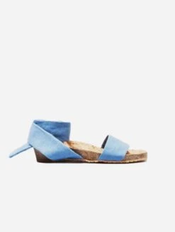 Sand Vegan Ankle Tie Sandals | Blue