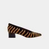 Feline Vegan Embroidered Midi-Heel | Black & Gold -Women Clothing Store momoc uk8 eu42 us10 feline vegan embroidered midi heel black gold 30545322377329