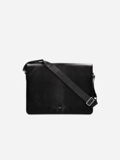 Canu Apple Leather Vegan Crossbody Briefcase | Black