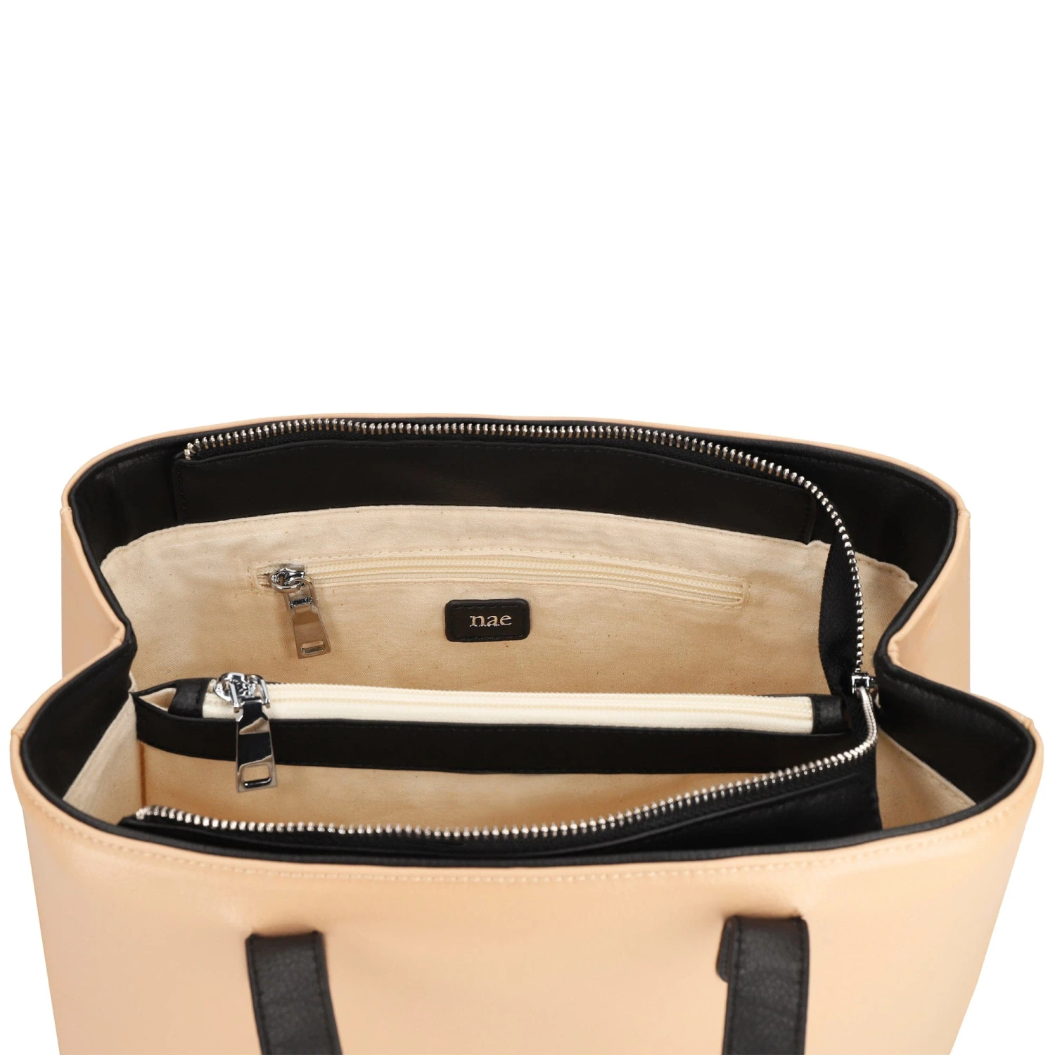 Saya Apple Leather Vegan Tote Handbag | Beige 7 Saya Apple Leather Vegan Tote Handbag | Beige - Image 5