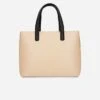 Saya Apple Leather Vegan Tote Handbag | Beige -Women Clothing Store nae tamanho unico saya apple leather tote frame hand bag 30287876817009