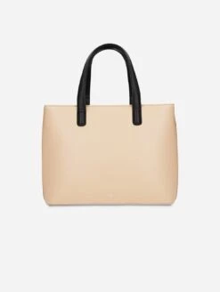 Saya Apple Leather Vegan Tote Handbag | Beige