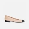 Paloma Two-Tone Vegan Leather Ballerina Flats | Beige -Women Clothing Store nae vegan shoes 39 paloma beige vegan shoes 30462145527921
