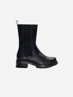 Karen Vegan Leather Mid-Calf Chelsea Boots | Black