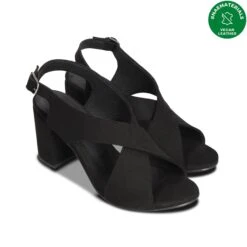 Jasmin Vegan Suede Heeled Buckle Sandals | Black 8 Jasmin Vegan Suede Heeled Buckle Sandals | Black -Women Clothing Store nae vegan shoes jasmin black vegan heel sandals with a buckle 30628820648049