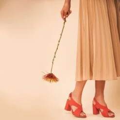 Jasmin Vegan Suede Heeled Buckle Sandals | Red 7 Jasmin Vegan Suede Heeled Buckle Sandals | Red -Women Clothing Store nae vegan shoes jasmin red vegan heel sandals with a buckle 30628819566705