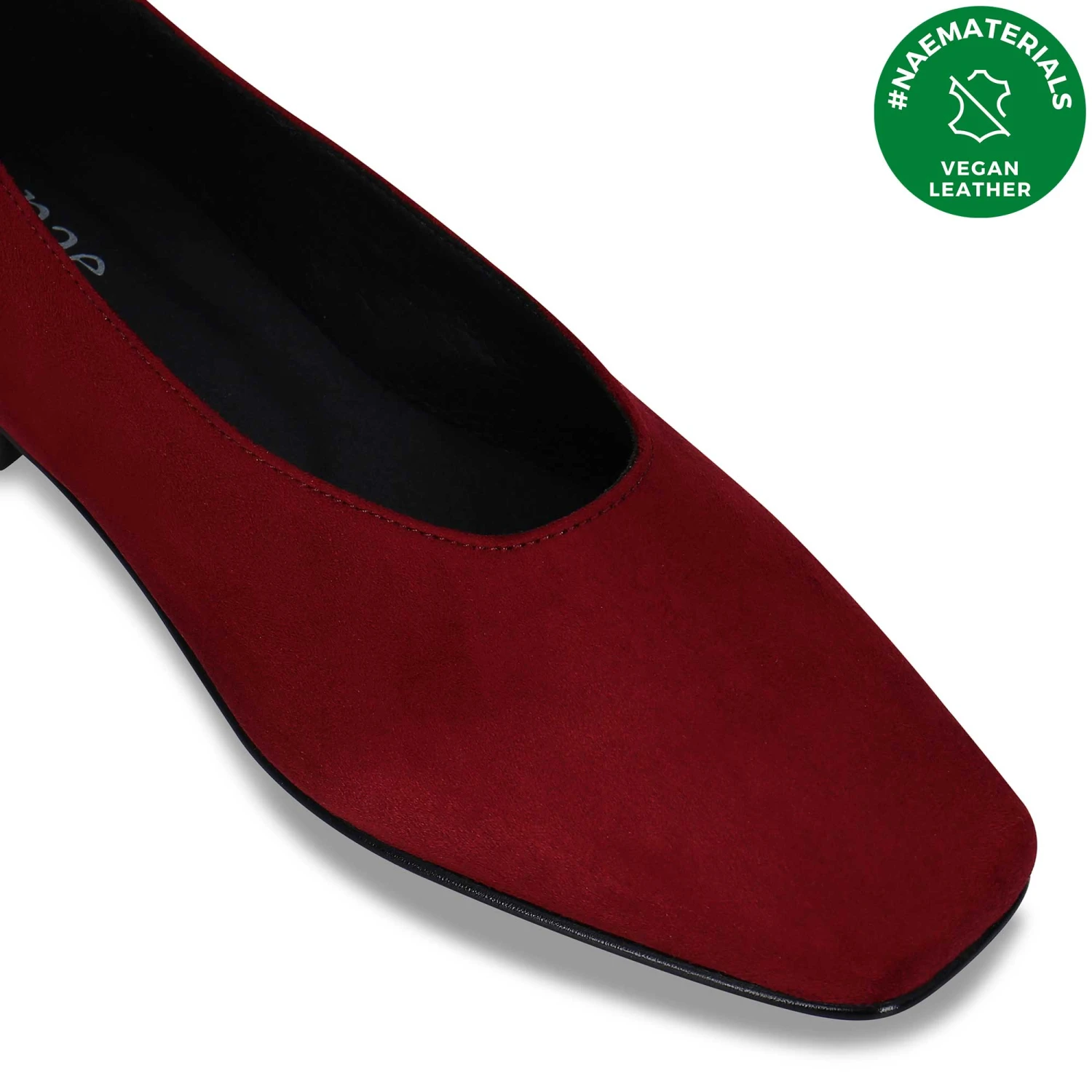 Melita Women's Ballerina Vegan Suede Flats | Burgundy 5 Melita Women's Ballerina Vegan Suede Flats | Burgundy - Image 3