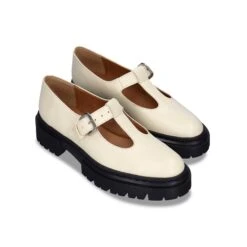Teresa Women's Apple Leather Vegan Loafers | White -Women Clothing Store nae vegan shoes teresa white vegan mary jane buckle 30797755875441