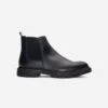 Lukas Men's Vegan Leather Ridged Sole Chelsea Boots | Black