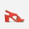 Jasmin Vegan Suede Heeled Buckle Sandals | Red -Women Clothing Store nae vegan shoes uk8 eu42 us10 jasmin vegan suede heeled buckle sandals red 30705160454257