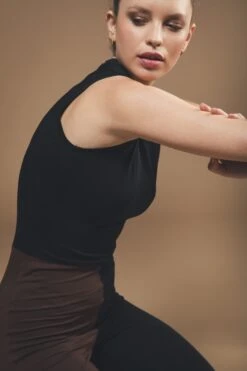 Organic Cotton Cycling Short Jumpsuit | Black & Brown -Women Clothing Store organique cycling short jumpsuit 30134335045745