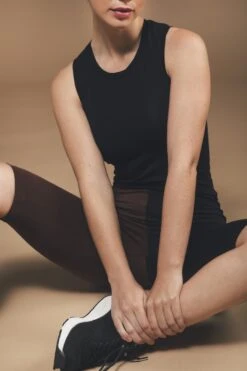 Organic Cotton Cycling Short Jumpsuit | Black & Brown -Women Clothing Store organique cycling short jumpsuit 30134335078513