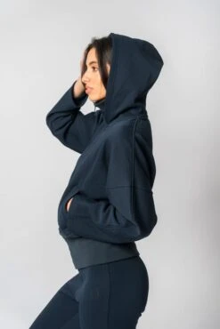 Organic Cotton Hoodie Jacket | Navy -Women Clothing Store organique hoodie jacket 30658005237873