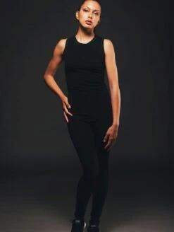 Organic Cotton Stretch Jumpsuit | Black