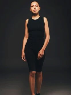 Organic Cotton Cycling Short Jumpsuit | Black