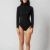 Lyocell Longsleeve Turtleneck Bodysuit | Black -Women Clothing Store organique s longsleeve bodysuit 30664653111409