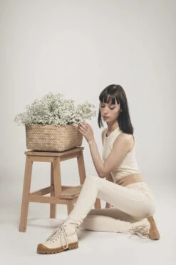 Organic Cotton Stretch Jumpsuit | Ecru -Women Clothing Store organique s stretch jumpsuit in ecru 30134338846833