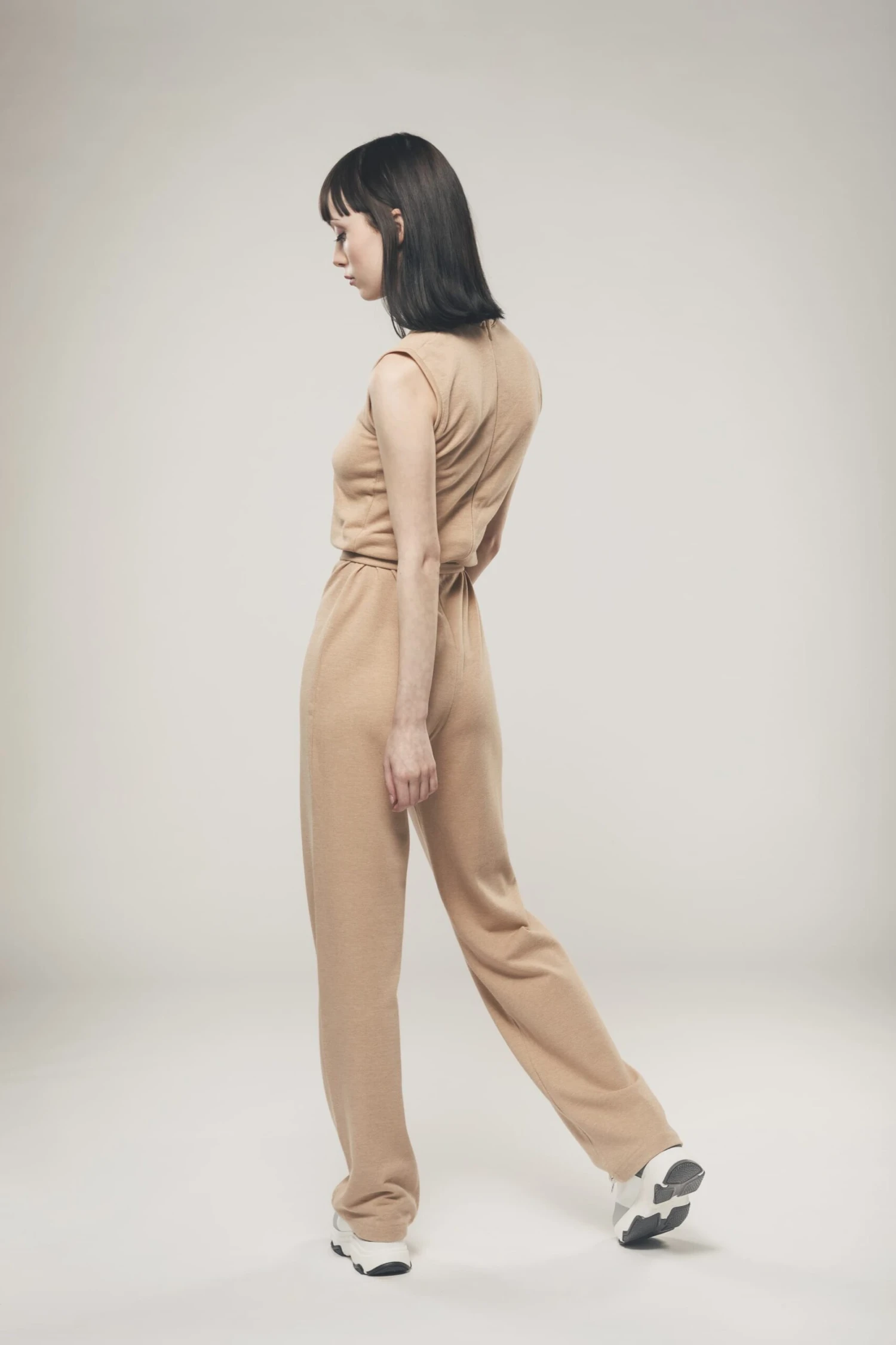 Organic Cotton Straight Leg Jumpsuit | Light Brown 4 Organic Cotton Straight Leg Jumpsuit | Light Brown - Image 2