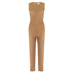 Organic Cotton Straight Leg Jumpsuit | Light Brown 11 Organic Cotton Straight Leg Jumpsuit | Light Brown -Women Clothing Store organique straight leg jumpsuit in light brown 30134342385777