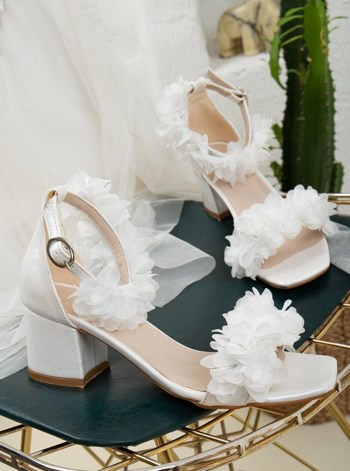 Kendra Flower Vegan Leather Wedding Shoes | White 6 Kendra Flower Vegan Leather Wedding Shoes | White - Image 4