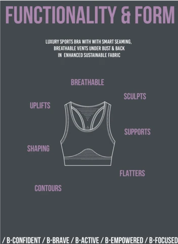 B-Confident Q-NOVA® Regenerated Material Nylon Sports Bra | Misty Jade 4 B-Confident Q-NOVA® Regenerated Material Nylon Sports Bra | Misty Jade - Image 2