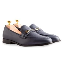 Bridge-Bit Cactus Leather Vegan Loafer | Navy -Women Clothing Store ross oliver bridge bit loafer in navy 30026799710321