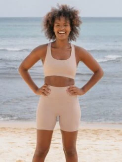 Training Recycled Nylon Sports Bra | Stone