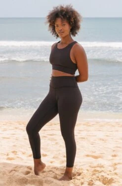 Isa Recycled Nylon Sports Bra | Black -Women Clothing Store september isa sports bra black 30372911349873