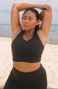 Isa Recycled Nylon Sports Bra | Black -Women Clothing Store september isa sports bra black 30372911448177