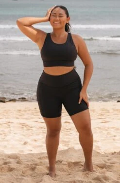 Isa Recycled Nylon Sports Bra | Black -Women Clothing Store september isa sports bra black 30372911480945