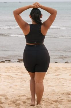 Isa Recycled Nylon Sports Bra | Black -Women Clothing Store september isa sports bra black 30372911513713