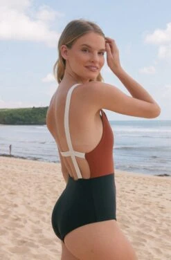 Paris ECONYL® One Piece Swimsuit | Copper & Black 23 Paris ECONYL® One Piece Swimsuit | Copper & Black -Women Clothing Store september paris one piece copper black 30705526833265