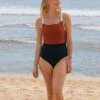 Paris ECONYL® One Piece Swimsuit | Copper & Black 1 Paris ECONYL® One Piece Swimsuit | Copper & Black -Women Clothing Store september paris one piece copper black 30708494041201