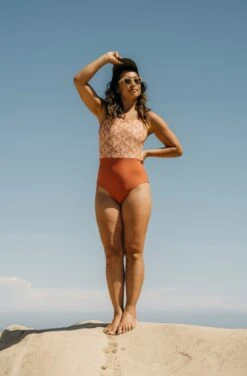 Paris ECONYL® One Piece Swimsuit | Burnt Sienna Poppy -Women Clothing Store september paris one piece poppy burnt sienna 30705551704177