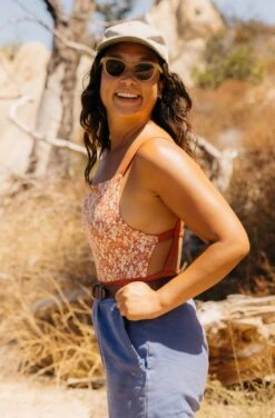 Paris ECONYL® One Piece Swimsuit | Burnt Sienna Poppy -Women Clothing Store september paris one piece poppy burnt sienna 30705551736945