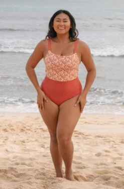 Paris ECONYL® One Piece Swimsuit | Burnt Sienna Poppy -Women Clothing Store september paris one piece poppy burnt sienna 30705551868017