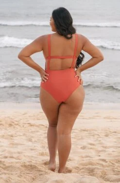 Paris ECONYL® One Piece Swimsuit | Burnt Sienna Poppy -Women Clothing Store september paris one piece poppy burnt sienna 30705551933553