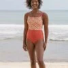 Paris ECONYL® One Piece Swimsuit | Burnt Sienna Poppy -Women Clothing Store september paris one piece poppy burnt sienna 30708494205041