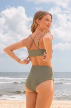 Topanga ECONYL® Bikini Top | Army Green -Women Clothing Store september topanga top army green 30642529435761