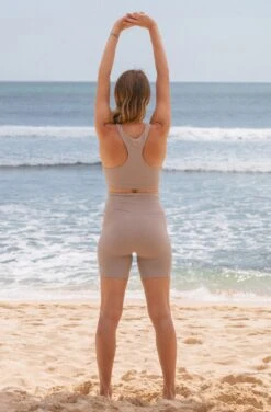 Upstate 5.5" Recycled Nylon Bike Short | Stone -Women Clothing Store september upstate 5 5 bike short stone 30372899487857