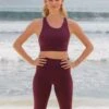 Isa Recycled Nylon Sports Bra | Mahogany -Women Clothing Store september xs mahogany isa recycled nylon sports bra mahogany 30535768670321