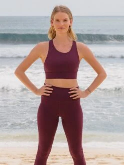 Isa Recycled Nylon Sports Bra | Mahogany