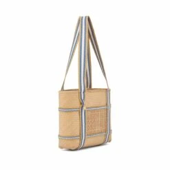 Malaka Handwoven Bamboo Vegan Small Tote Bag | Natural & Blue Stripe 9 Malaka Handwoven Bamboo Vegan Small Tote Bag | Natural & Blue Stripe -Women Clothing Store stelar malaka small bamboo tote bag 29971971932273