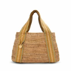 Manado Handwoven Atta Vegan Small Oval Handbag | Copper Stripe -Women Clothing Store stelar manado oval bag 30735655010417